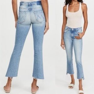 Mother Superior Jeans The Insider Crop Step Fray I Confess Blue Denim Sz 24.